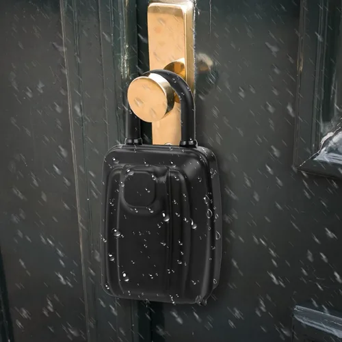 Miniatura 3 de Cididu Caja de bloqueo de llave para exterior, caja de seguridad impermeable con combinación de botón de 12 dígitos y grillete extraíble, llaves
