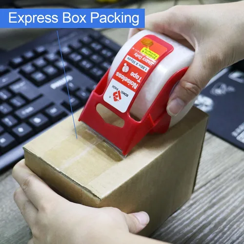 Miniatura 5 de BOMEI PACK Recambios de cinta de embalaje resistente y silenciosa, 4 rollos de 1.88 pulgadas x 50 yardas, para envío, correo, mudanza