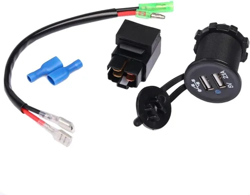 Cargador USB dual para motocicleta con relé, cargador de batería compatible con Versys650 Versys1000 Ninja400 Ninja650 Versys 650 1000 X300 X650