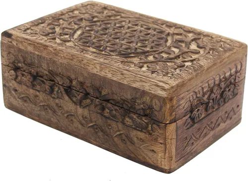 Miniatura 12 de KayJayStyles - Caja de almacenamiento de madera para la joyería, tallada a mano Yin Yang