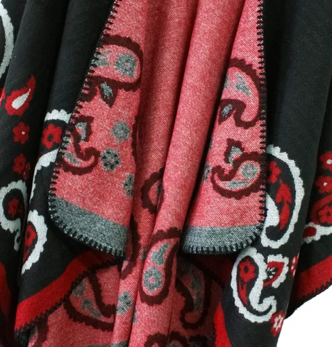 Miniatura 119 de Urban CoCo Poncho de colores para mujer, chal con frente abierto, color en bloques