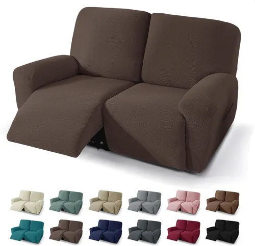 Miniatura 50 de JIVINER Fundas reclinables de gran tamaño de 3 piezas para sillón reclinable grande con bolsillos, tela jacquard elástica Lazy Boy funda para sofá