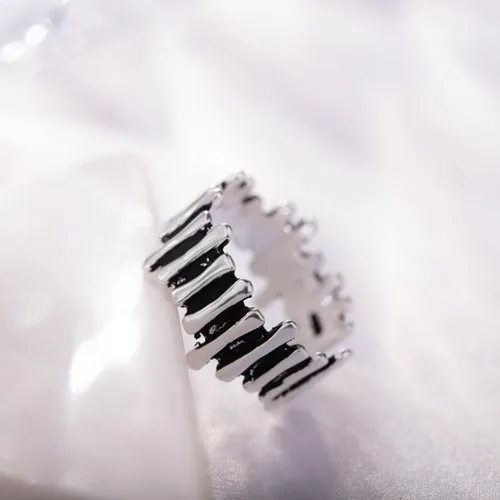 Miniatura 151 de Anillo de plata de ley 925, minimalista, ajustable, hecho a mano, para mujeres y niñas