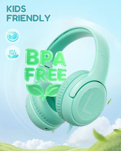 Miniatura 3 de awatrue Auriculares para Niños para Escuela Niños Pequeños con Cable con Micrófono Enchufable a Granel Auriculares para Niños Niñas de 3+ Años Verde