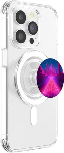 Miniatura 3 de Retrowave Street 80s Vaporwave Synthwave PopSockets MagSafe PopGrip for iPhone