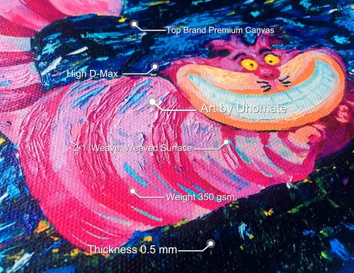 Miniatura 3 de Uhomate Alicia en el país de las maravillas Cheshire Cat Alicia Wonderland Vincent Van Gogh Pósters de noche estrellada para el hogar, lienzo