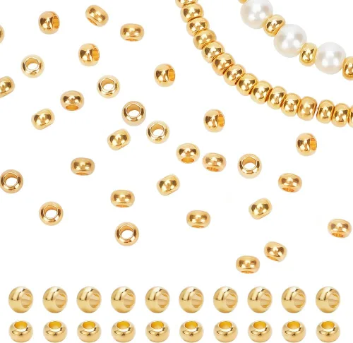 Miniatura 7 de PH PandaHall 100 espaciadores redondos de latón de 0.118 pulgadas para pulseras, collares, joyas, manualidades, oro rosa