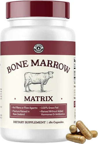 Suplemento de médula ósea bovina, 100% alimentado con pasto y criado en Nueva Zelanda, liofilizado, probado en laboratorio de terceros, sin OMG, sin