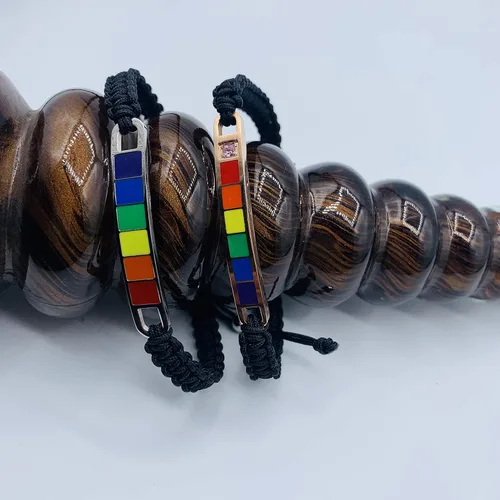 Miniatura 6 de Mall of Style Collar y aretes de orgullo gay arcoíris para hombres y mujeres, joyería unisex de arco iris, ladrillos de plástico LGBT, joyería