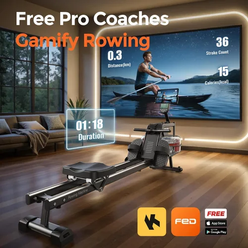 Miniatura 6 de YOSUDA Rowing Machine for Home, Magnetic Rower Machine for Beginners to Athletes, Use with Resistance Adjustment Function, Bluetooth, App Supported