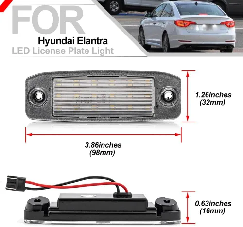 Miniatura 6 de nsautolighting Elan'tra - Luz LED de matrícula para Hyundai Kona N Elan'tra Tucson Sonata Kia Sport'age Sorento 6500K xenón blanco sin errores