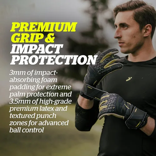 Miniatura 5 de Storelli Silencer Goalkeeper Gloves, with Removable Finger Spines, High-Impact Hand Protection, Soccer Accessories