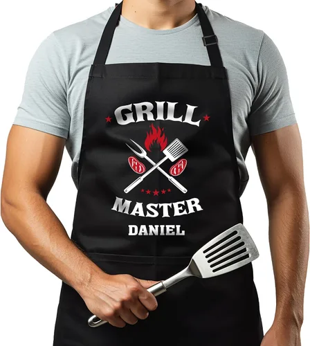 Miniatura 9 de Delantales personalizados para parrilla para hombres, regalos para hombre para el día del padre, delantales de chef a la parrilla de barbacoa