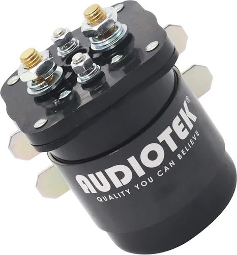 Miniatura 6 de Audiotek Relé de 200 amperios 12 V solenoide Relé de batería y relé blanco Rodgers de alta corriente relé de arranque de 4 pines SPST, ideal