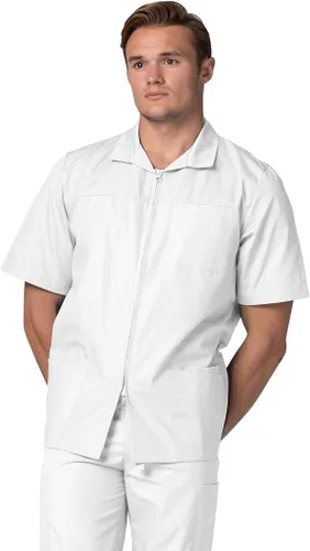 Miniatura 4 de Adar Universal Scrubs - Chaqueta de manga corta con cremallera para hombre