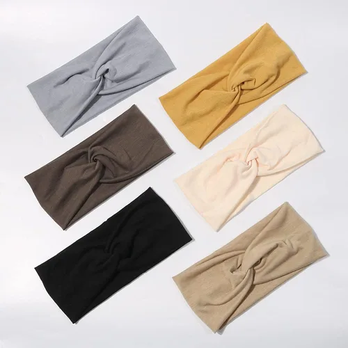 Miniatura 20 de Artilady Paquete de 12 diademas bohemias para mujer, bandas elásticas suaves para yoga para niñas, entrenamiento, correr, deporte, envoltura