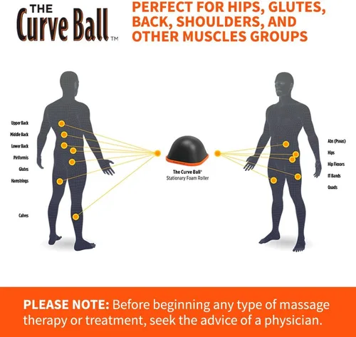 Miniatura 4 de Tiger Tail Bola curva: liberación muscular estacionaria de alta densidad para espalda, piernas, glúteos, caderas, psoas, hombros, tejido profundo