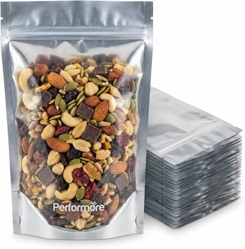 Performore Bolsas de pie de 5 x 8 pulgadas, bolsas resellables con cierre hermético para almacenamiento de alimentos, bolsas de Mylar resistentes,