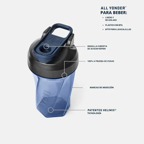 Miniatura 2 de YETI Yonder Helimix - Botella mezcladora y agitadora Vortex con capacidad de hasta 20 oz Sin bola mezcladora ni batidor Fabricada en EE. UU.