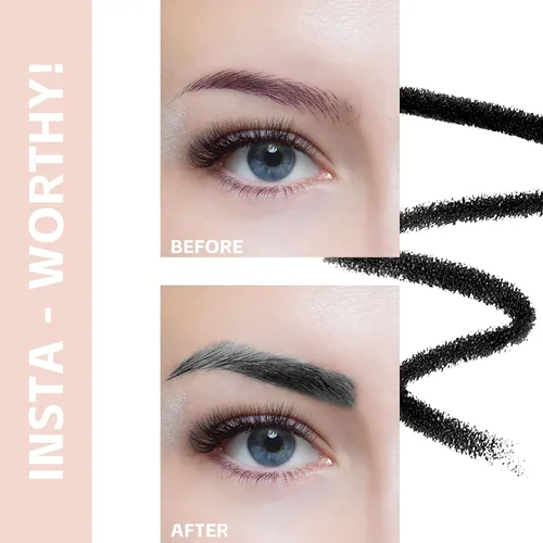 Miniatura 3 de LAVONE Lápiz de cejas – Lápiz de cejas impermeable para maquillaje con punta triangular, cepillo de cejas de doble cara, punta fina, relleno