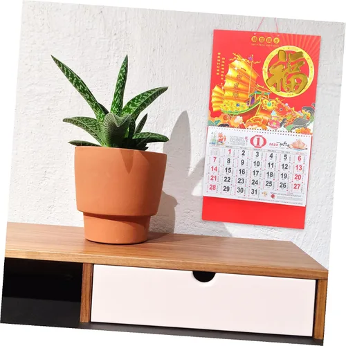 Miniatura 7 de STOBOK Calendario de pared chino 2024 Calendario de Año Nuevo Año Lunar del Dragón Calendario colgante Calendario mensual Lágrima Calendario diario