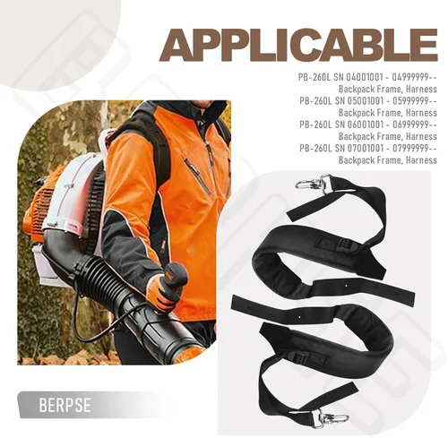 Miniatura 4 de Correas de soplador de mochila/arnés de soplador compatible con ecosopladores PB-260 PB260L PB261L PB-403 PB-403H PB413 PB-460 PB-601 sustituye a