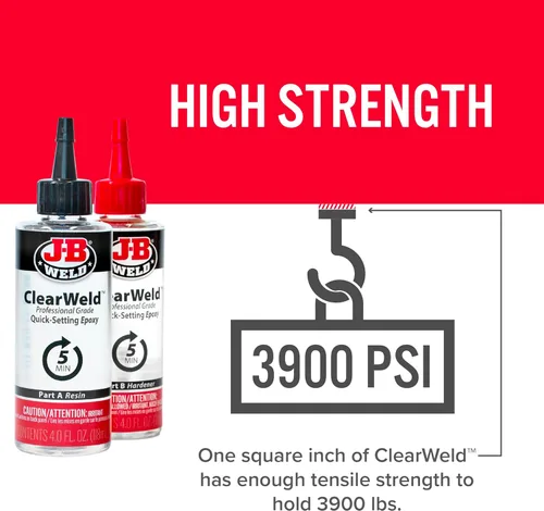 Miniatura 6 de J-B Weld Set epoxi ClearWeld de 5 minutos de tamaño profesional