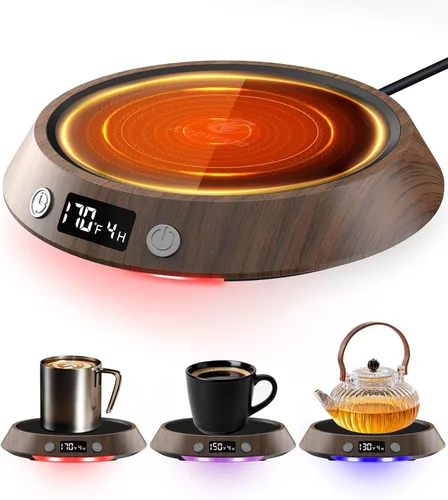 Miniatura 7 de Kepwam Calentador de Taza de Café – Calentador de Café Eléctrico de 55W para Escritorio, 3 Configuraciones de Temperatura y Temporizador de 2-9