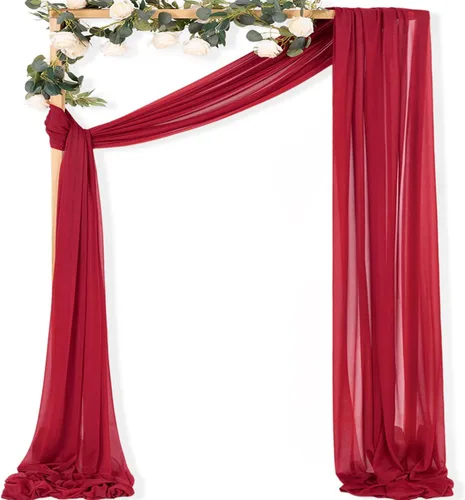 Miniatura 48 de MLMC 1 panel de tela para arco de boda azul bebé, 29 x 20 pies, cortinas de gasa extralargas transparentes de 6.6 yardas, paneles de cortinas