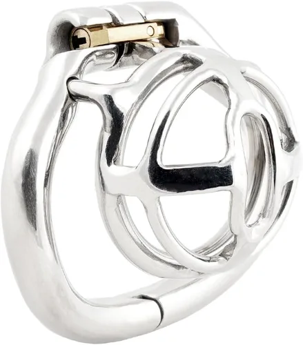 TERNENCE Jaula de castidad masculina de tamaño pequeño, diseño ergonómico, anillo con bisagras, jaula de pene bloqueo para adultos, juguetes