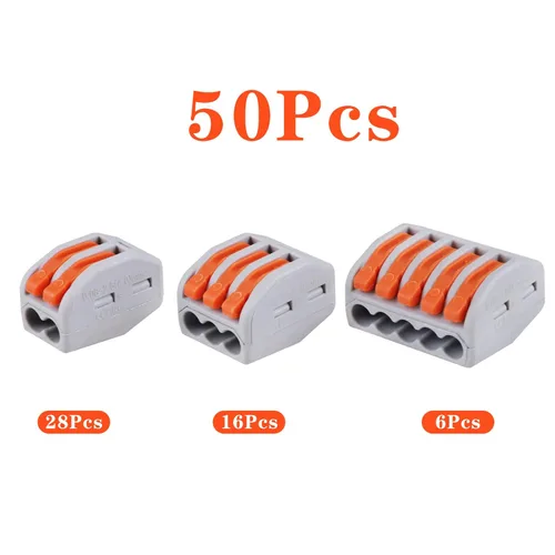 Miniatura 2 de Kit surtido de 50 conectores eléctricos de palanca con 28-12 AWG, combinación de múltiples conductores Stud2/3/5 compactos, terminales aislados