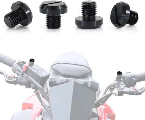 Xitomer M10x1.25 4 tapones de orificio para espejo, aptos para Vulcan S Z900 Z650 Z500 Z400 Z125 DRZ400 GROM MSX125, FZ07 / FZ1, Z800 / Z900RS, Negro