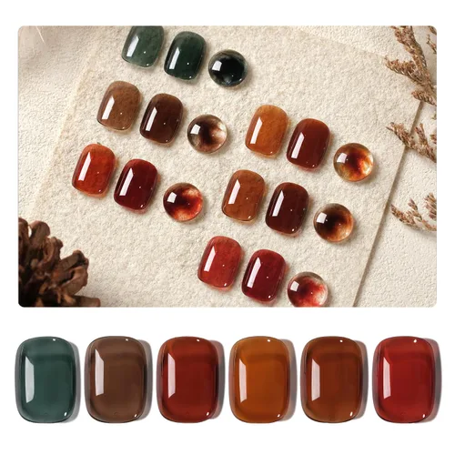 Miniatura 11 de GAOY - Juego de 6 esmaltes de uñas en gel de color rojo borgoña, incluido el kit de esmaltes en gel de color rojo vino cereza oscuro con luz