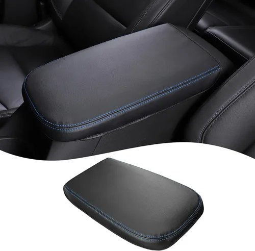 Miniatura 8 de QianBao Compatible con Chevrolet Equinox 2018-2023 /GMC Terrain 2017-2023, caja de reposabrazos de cuero, funda de consola central, línea roja