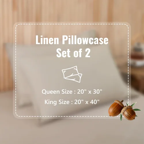 Miniatura 2 de Fundas de almohada de lino francés – Fundas de almohada de lino que absorben la humedad, tamaño King (20 x 40 pulgadas), color caqui Lino Caqui