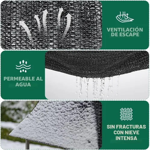 Miniatura 6 de Kesfitt Tela de sombra 70% para jardín, red resistente de 10 x 20 pies, lona de malla con material de polietileno de alta densidad y ojales