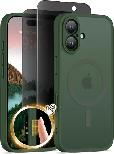 Miniatura 10 de GolbinBox Funda magnética para iPhone 15 Pro, compatible con MagSafe, protección completa de la cámara, protector de pantalla de privacidad