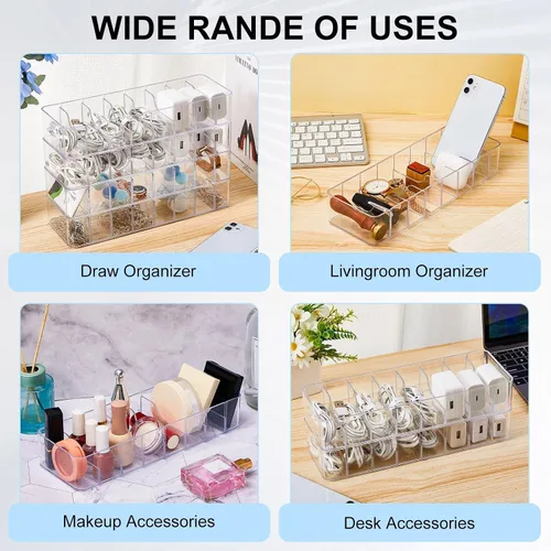 Miniatura 7 de Tatuo 1 Pieza Organizador de Cables con 10 Amarres de Alambre, Caja de Almacenamiento de Cables de Plástico Caja para Cargador Organizador