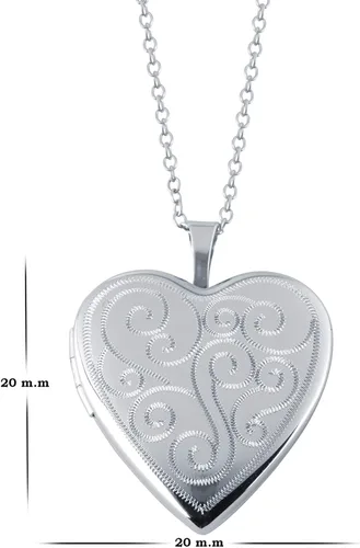 Miniatura 6 de Medallones en forma de corazón de plata fina, disponibles en varios tamaños y diseños adorables.