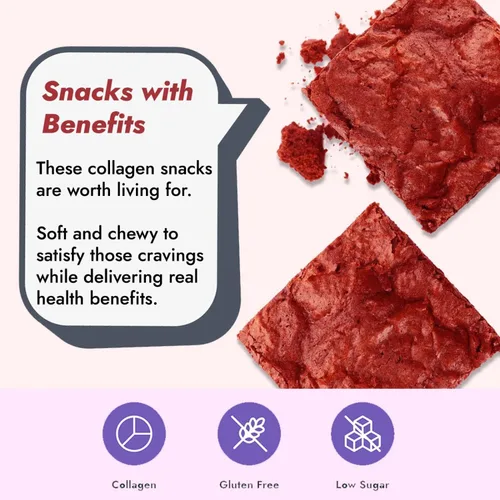 Miniatura 7 de 321glo Brownie de proteína de colágeno, sin gluten, bajo en azúcar, snack keto para mujeres, hombres y niños, 0.64 onzas de proteína, 0.26 onzas