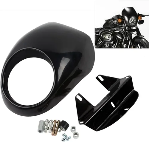 XMT-MOTO Cafe Drag - Carenado de faros delanteros personalizados para Harley Sportster Dyna FX/XL 1973-UP con horquillas estrechas Glide Fit de