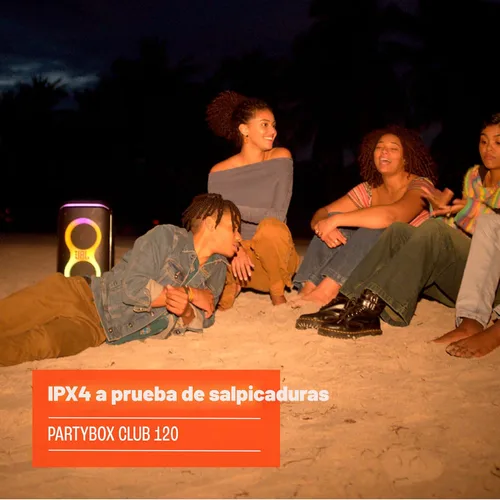 Miniatura 7 de JBL PartyBox Club 120 - Altavoz portátil para fiestas con mango plegable, potente sonido JBL Pro, espectáculo de luces futurista, hasta 12 horas