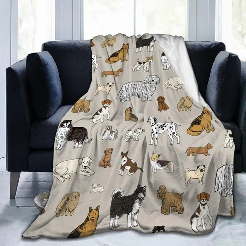 Miniatura 13 de Perinsto Manta de Tiro de Cachorros Perros Animales Lindos Ultra Suave Cálida Todas las Estaciones Mascotas de Dibujos Animados Mantas Decorativas
