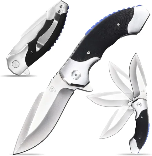Eafengrow EF5&6&15 Folding Knives 9Cr18Mov Steel Blade G10 Steel Handle Ball Bearing Outdoor Camping Knife
