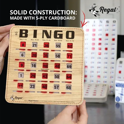 Miniatura 5 de Regal Bingo - Tarjetas de bingo a granel con ventanas deslizantes, tarjetas de juego de bingo reutilizables para adultos en grupos grandes, paquete