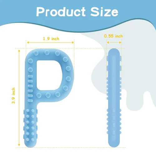 Miniatura 3 de Juguetes sensoriales para masticar para niños autistas, paquete de 4 juguetes de dentición en forma de P, mordedores de bebé, juguetes para masticar