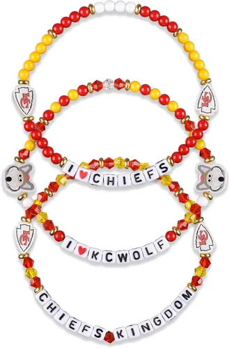Miniatura 26 de FOCO NFL unisex-adult NFL Team Logo Officially Licensed 3-Pack Beaded Friendship Bracelets Cuentas