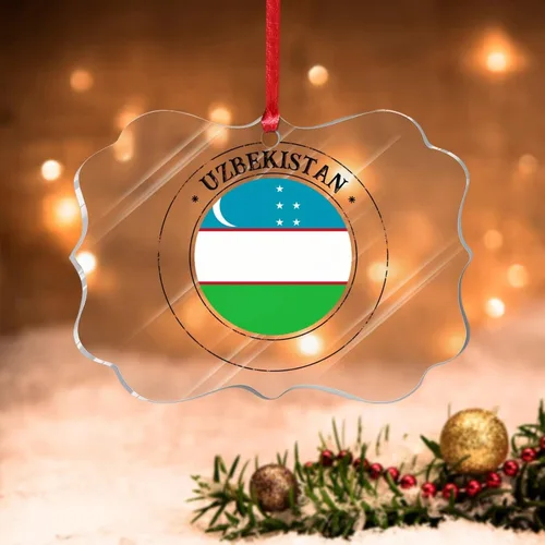 Miniatura 19 de Bandera de Andorra, adorno colgante de Navidad, bandera nacional, decoraciones de Navidad, adornos acrílicos, colgante para árbol de Navidad