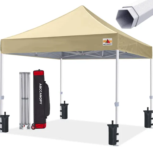 ABCCANOPY Tienda de campaña con toldo emergente comercial 10x10 Serie Premium, Beige