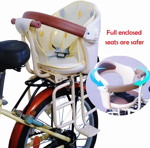 Miniatura 4 de Asiento trasero para bicicleta para niños, relleno extraíble cerrado para niños de 6 meses a 6 años Mounted Child Bike Seat Wraparound Attachment